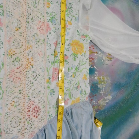 Hand Crafted prairiecore maxi dress vintage style Gunne Sax romantic long sleeve - Picture 15 of 16